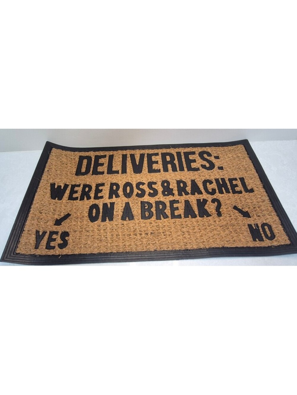 Friends TV Show Novelty Doormat Ross Rachel On A Break Coir Rubber Welcome Mat